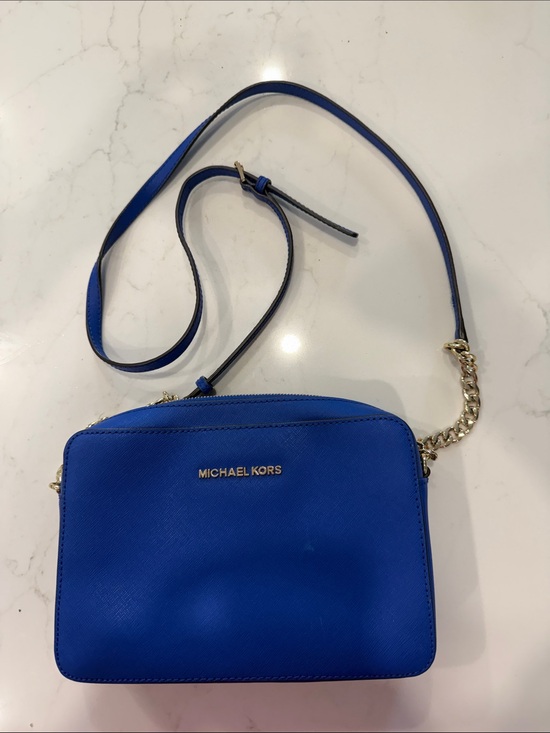 Michael Kors Handbags - Michael Kors Bright Blue Saffiano Crossbody Bag